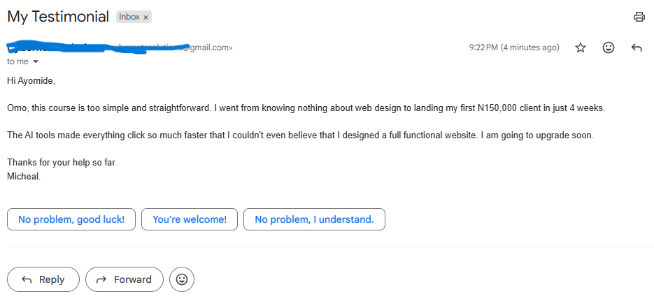 testimonial by micheal